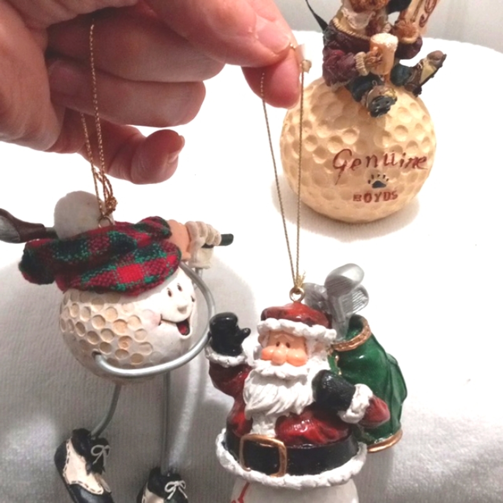 3 Xmas Golf Ornaments